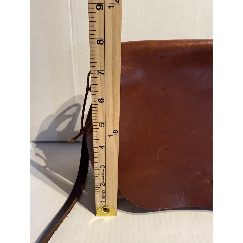 Triumph Outpost Crossbody Bag Brown Full Grain Leather Flap Shoulder Purse - Picture 13 of 13